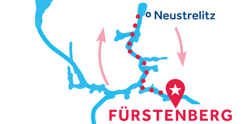 Fürstenberg HEEN EN TERUG via Neustrelitz 