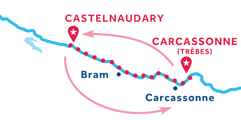 Castelnaudary Heen en terug