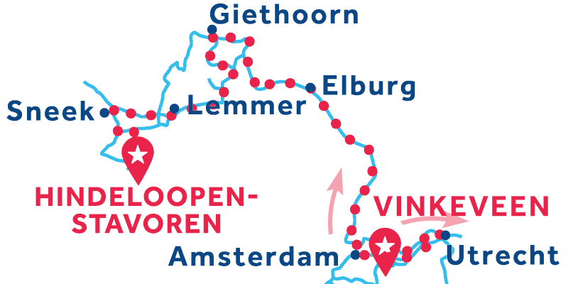 Vinkeveen naar Hindeloopen via Amsterdam, Utrecht & Sneek