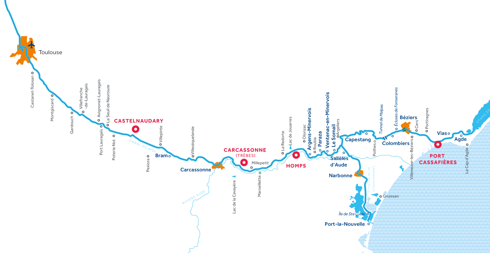 Carte du Canal du Midi